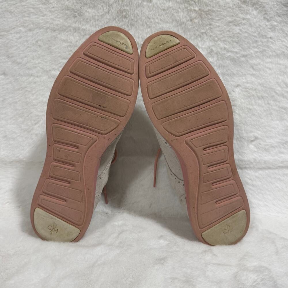 Cole Haan LunarGrand Wingtip Oxford Shoes Women's Size 9B Gray Pink Suede - Picture 9 of 9